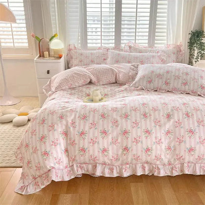 Canvanation Housse de Couette 100% Coton Uni (Style Pastoral)