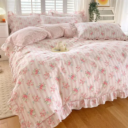 Canvanation Housse de Couette 100% Coton Uni (Style Pastoral)
