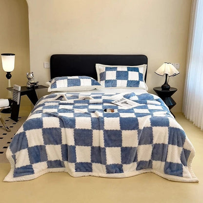 Canvanation Bleu / 1pc 200x230cm / CHINA Plaid en Flanelle Moderne – Doux