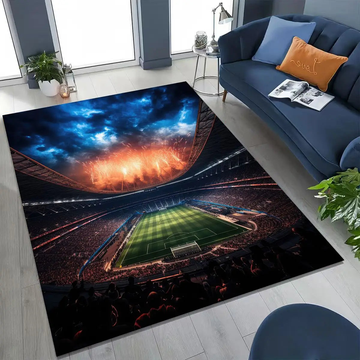 Canvanation 5 / 230x160cm( 90x62in ) Tapis De Chambre - 3D Terrain De Football Stade