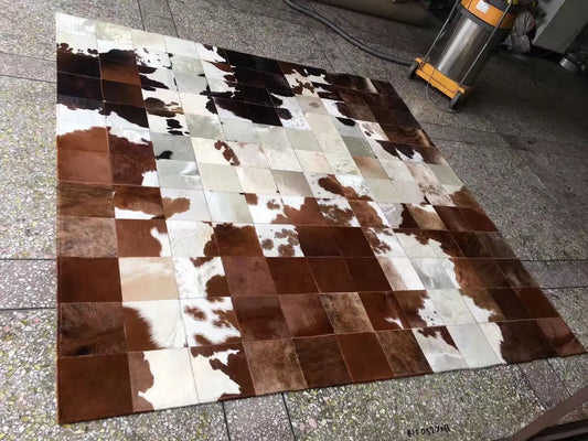 Canvanation 300CMx400CM Tapis en Peau de Vache Naturelle – Marron, Véritable Cowhide pour Salon et Chambre