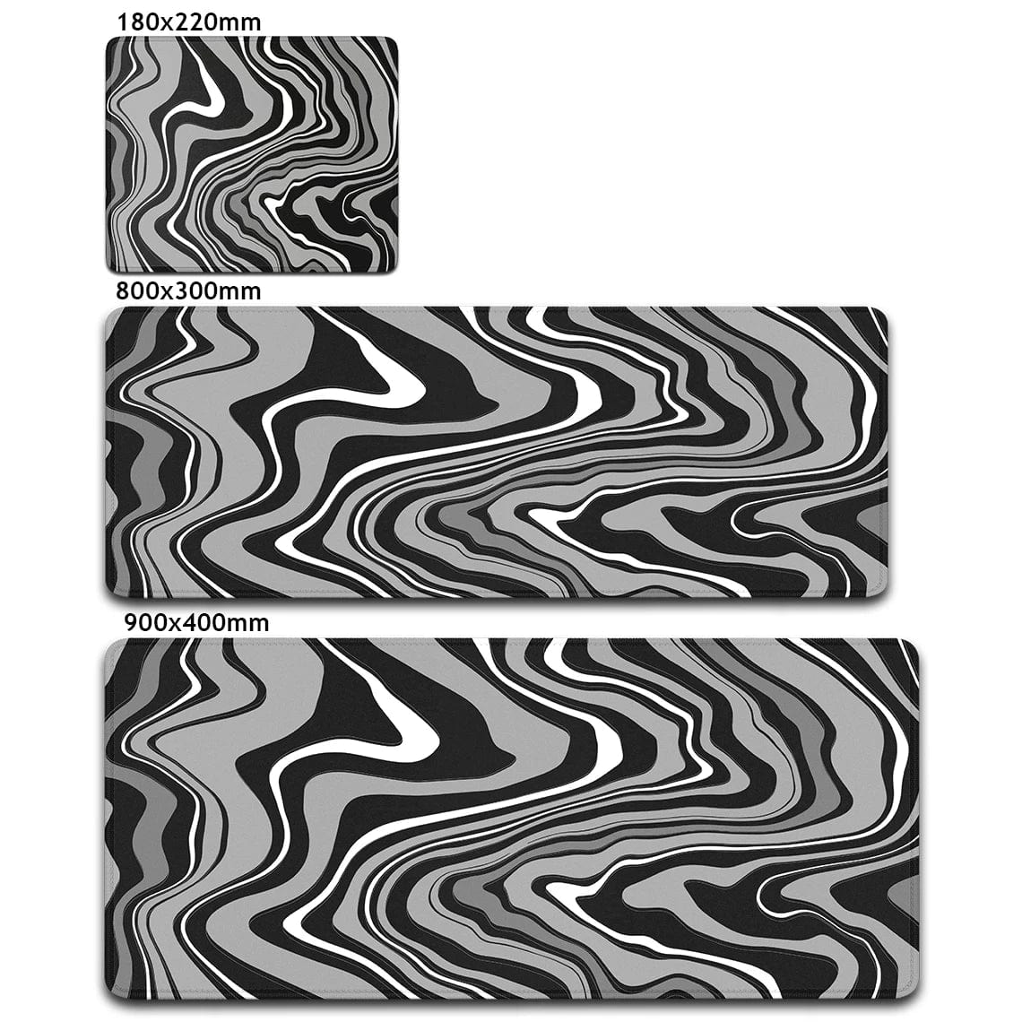 Canvanation TGL00010 / 900x400x2mm Tapis De Souris - Noir Et Blanc Effet Optique