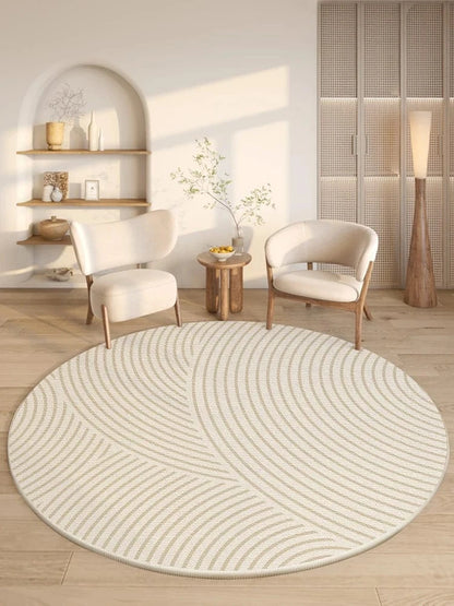 Canvanation E / 200x200CM Tapis Rond Moderne à Rayures – Super Doux Et Résistant Au Temps