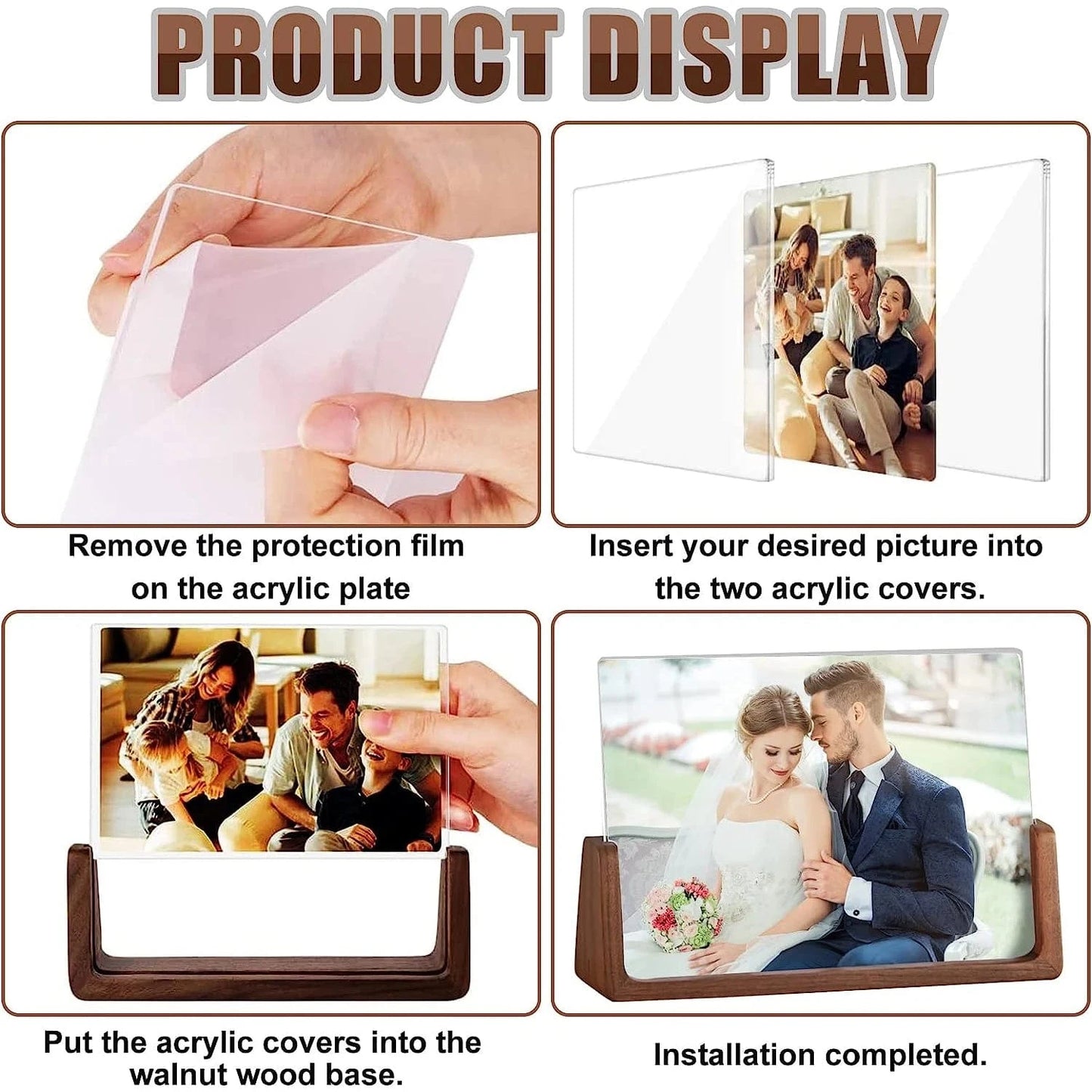 Canvanation Cadre Photo en Bois avec Plexiglass Transparent