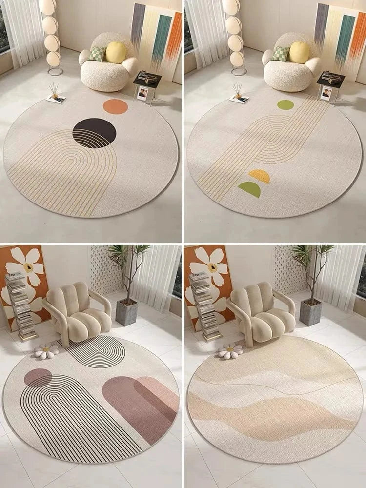 Canvanation Tapis De Salon Rond - Style Bohème En Velours Cristal Super Doux