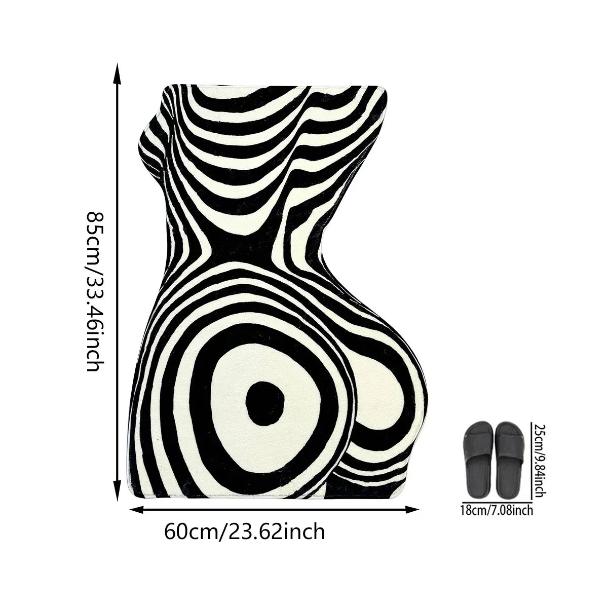 Canvanation CXS lint-free 1 / 60x85(2X2.8FT Tapis De Chambre - Forme Féminin