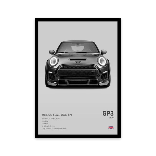 Affiche Voiture Sportif  R8 RS3 M3 M5