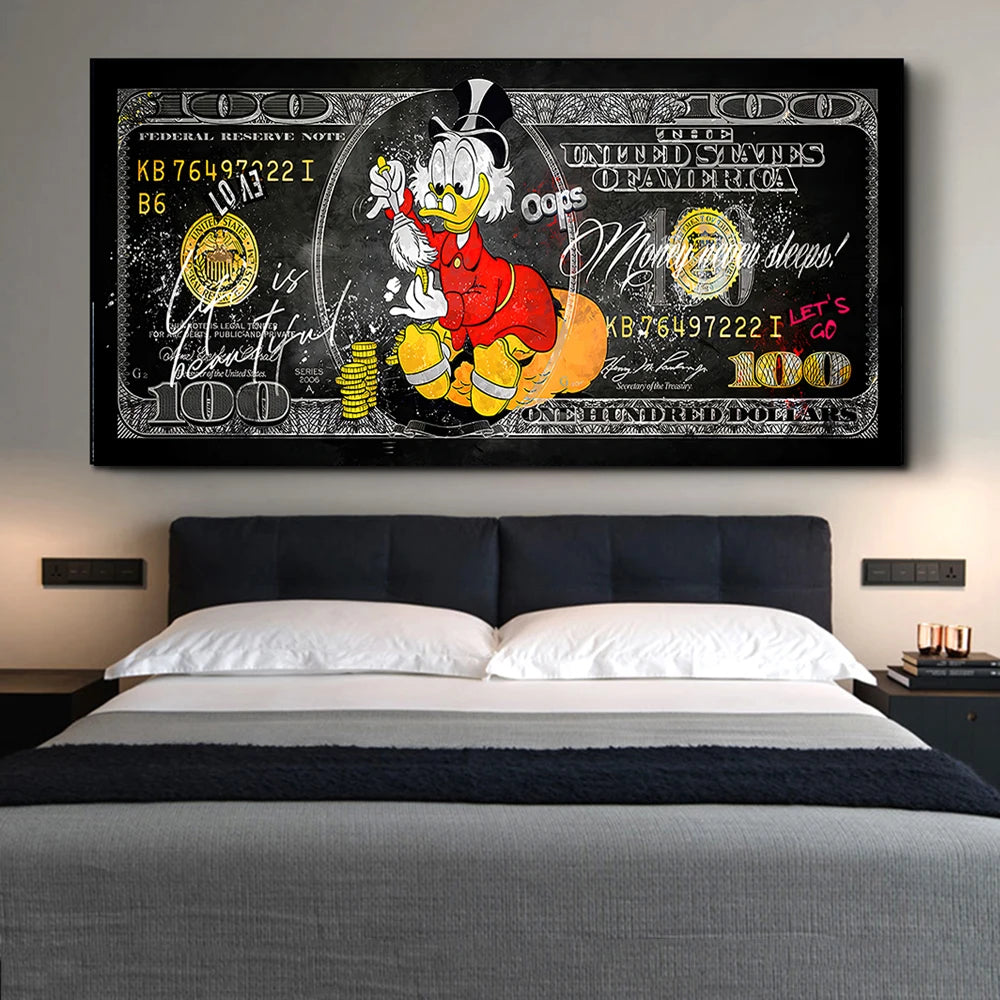 Affiche Picsou Billet De Banque Pop Art