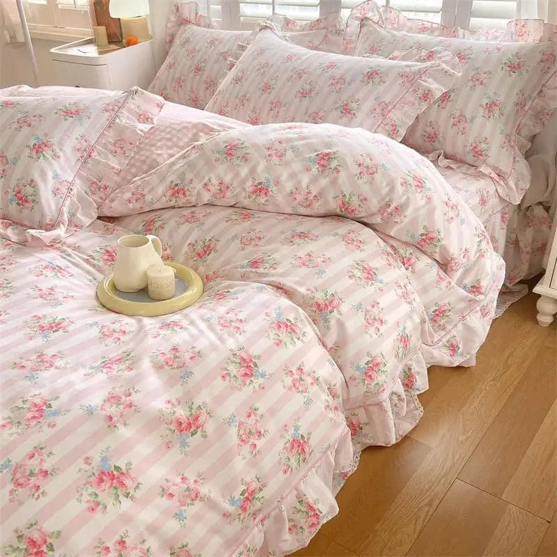 Canvanation Housse de Couette 100% Coton Uni (Style Pastoral)
