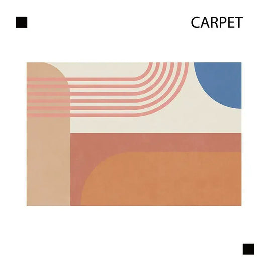 Canvanation Flannel-1 / 1.9x2.9ft(60x90cm) Tapis de Chambre Scandinave Géométrique – Antidérapant, Lavable & Design Moderne