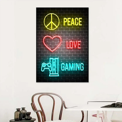 Affiche Neon Jeux Citation Musique Rock