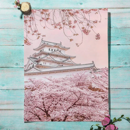 Affiche Japonaise Sakura Rose Printanier Canvanation