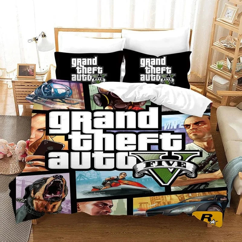 Canvanation 1 / 180x210cm 3pcs Housse De Couette - Game GTA V, Grand Theft Auto 5