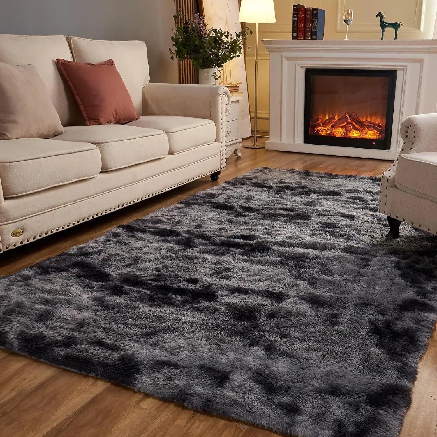 Canvanation Gris Foncé / 40x60cm 16x24inch Tapis De chambre - Motif uni