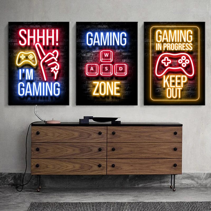 Affiche Chambre Gaming Neon