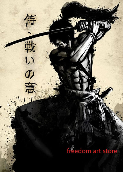 Poster D'art Japonais Geisha Samurai