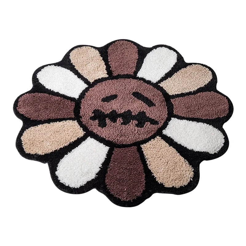 Tapis De Chambre - Visage Souriant En Forme De Fleur