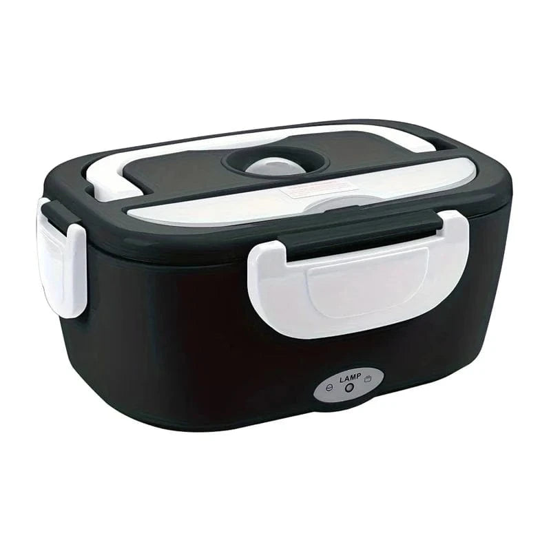 Canvanation Noir / EU et Prise Voiture Lunch Box Électrique Portable 2-en-1 – Chauffage Rapide & Polyvalent