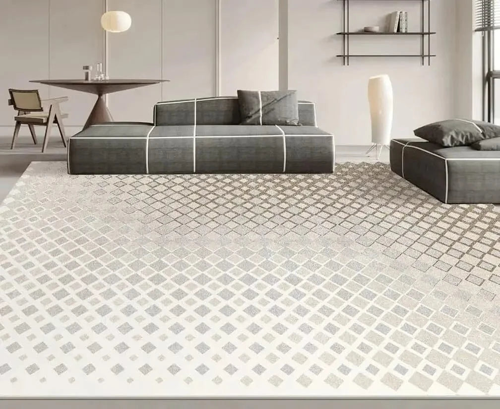 Canvanation Flannel-1 / 140x200cm 55x78.7in Tapis Moderne Blanc - Minimaliste Pour Grand Salon