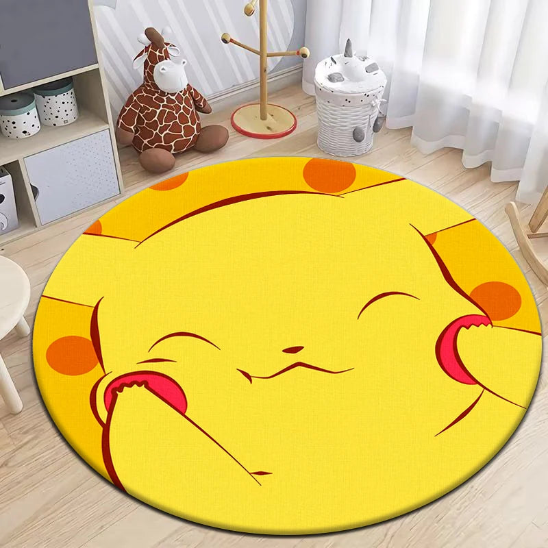 Tapis De Chambre Rond - Pokemon Pikachu