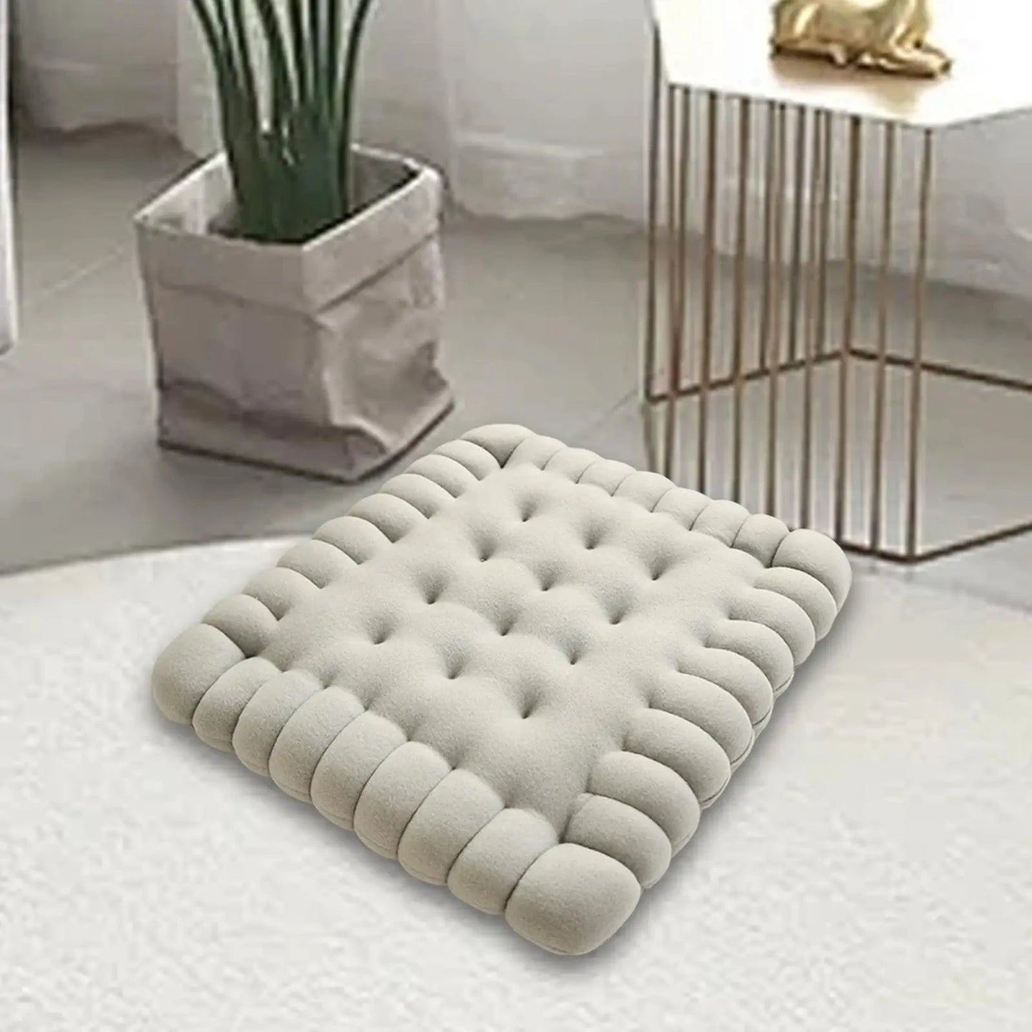 Canvanation Gris Square Coussin en forme de biscuit