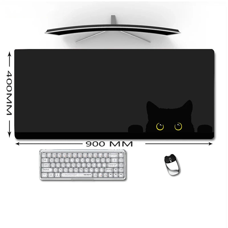 Canvanation 400X900X5MM Tapis De Souris - Kawaii Noir Chat