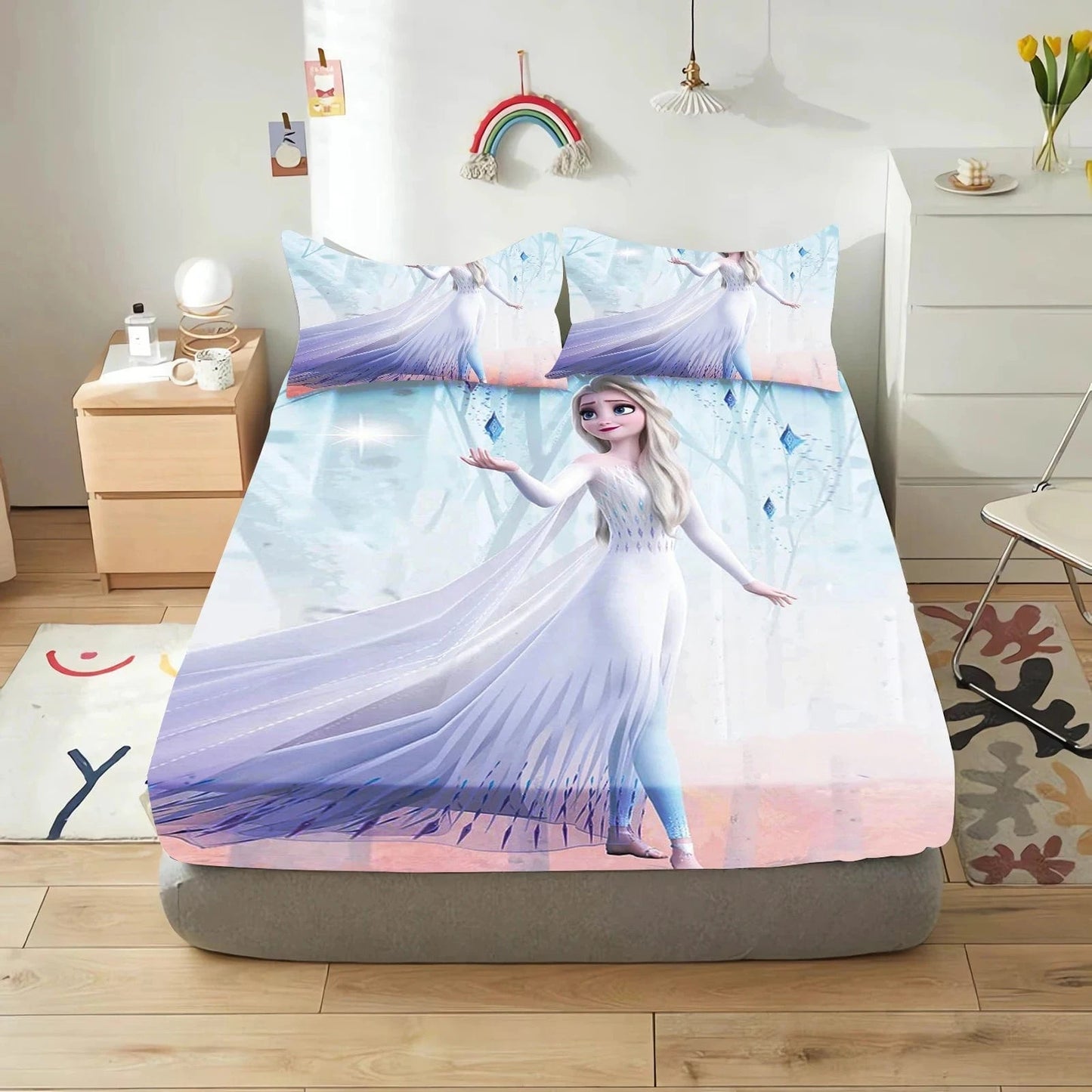 Canvanation 9 / 153x203x30cm Housse de Couette Frozen - Un Voyage Magique au Coeur de l'Hiver