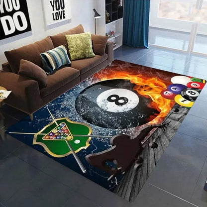 Canvanation 2 / 160x200cm63x78in Tapis De Chambre -  Simple Noir 8 Boule De Billard