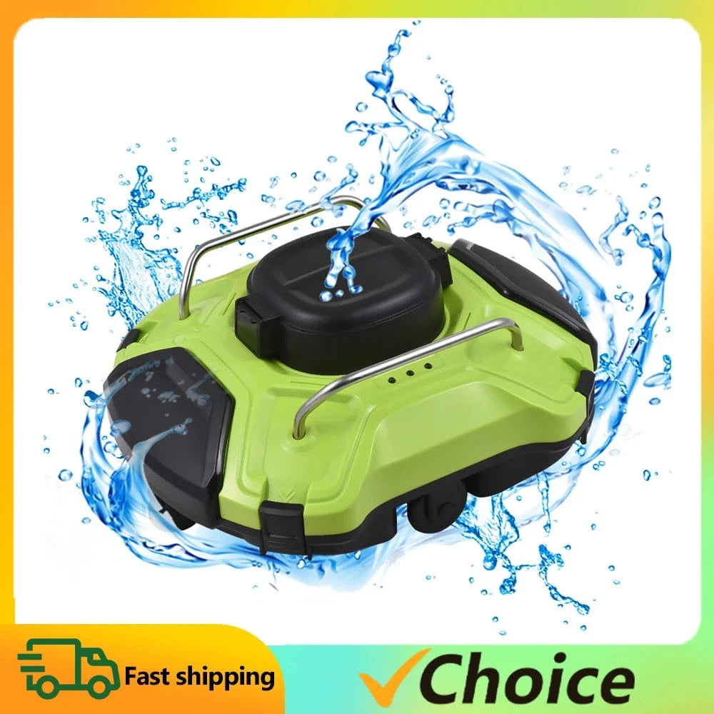 Canvanation Robot de Nettoyage de Piscine Sans Fil - Nettoyeur Automatique à Double Moteur et Étanchéité IPX8