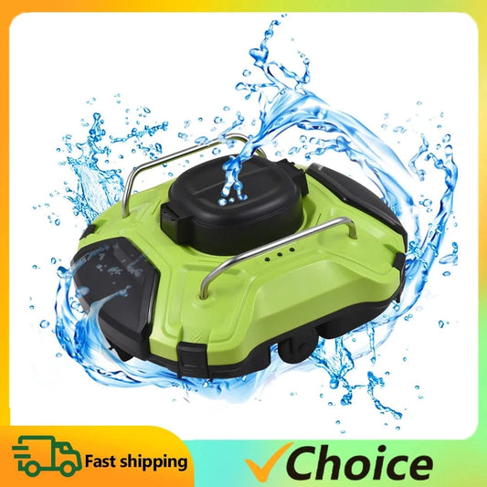 Canvanation Robot de Nettoyage de Piscine Sans Fil - Nettoyeur Automatique à Double Moteur et Étanchéité IPX8