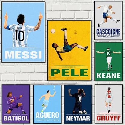 Poster Fooball - Messi Pele Neymar