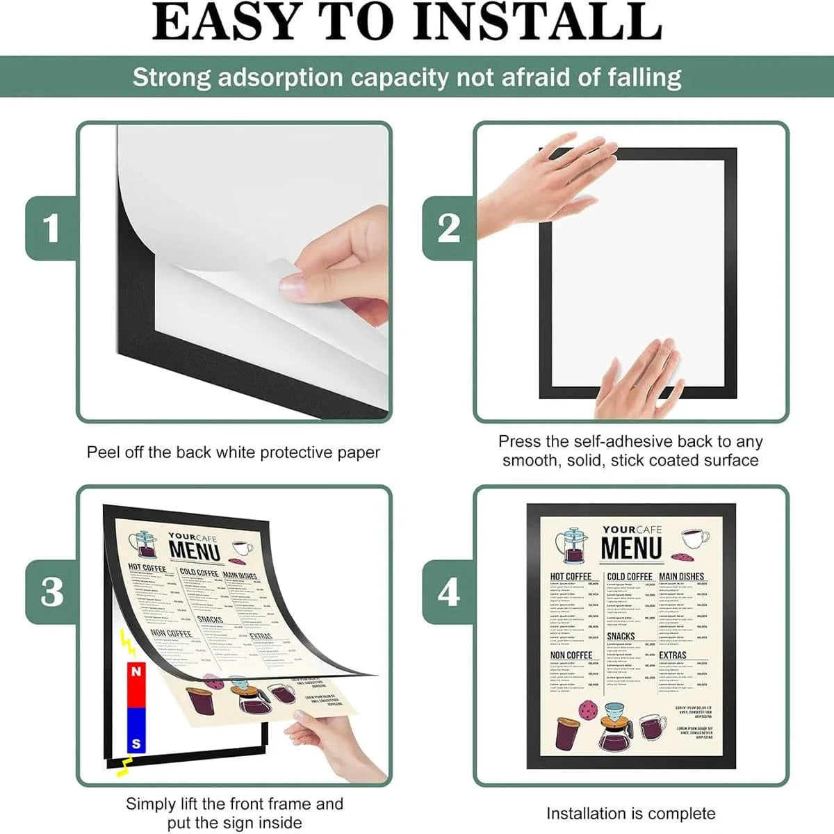 Canvanation Cadre Photo Magnétique - Pack de 5