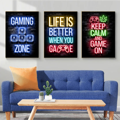 Affiche Chambre Gaming Neon