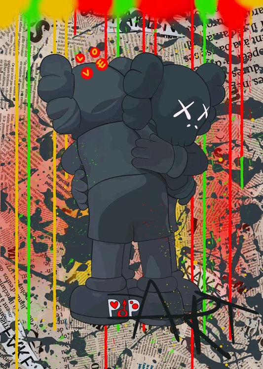 Canvanation 15 / 40X60cm Poster Street Art Noir Kaws