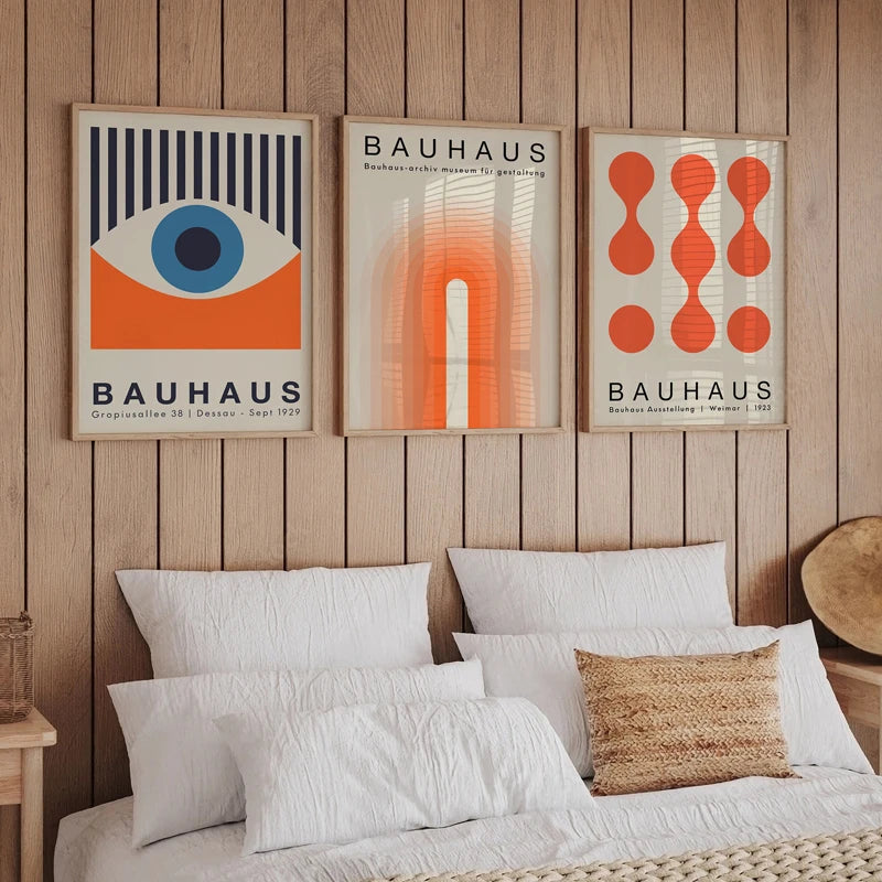 Affiche Bauhaus Orange Abstrait Poster