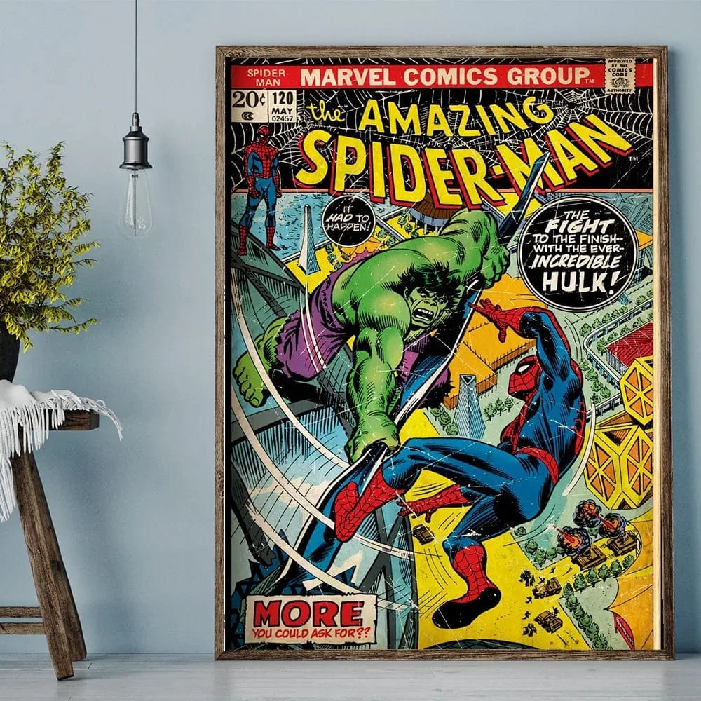 Affiche Vintage Comics Superhero Marvel Spiderman