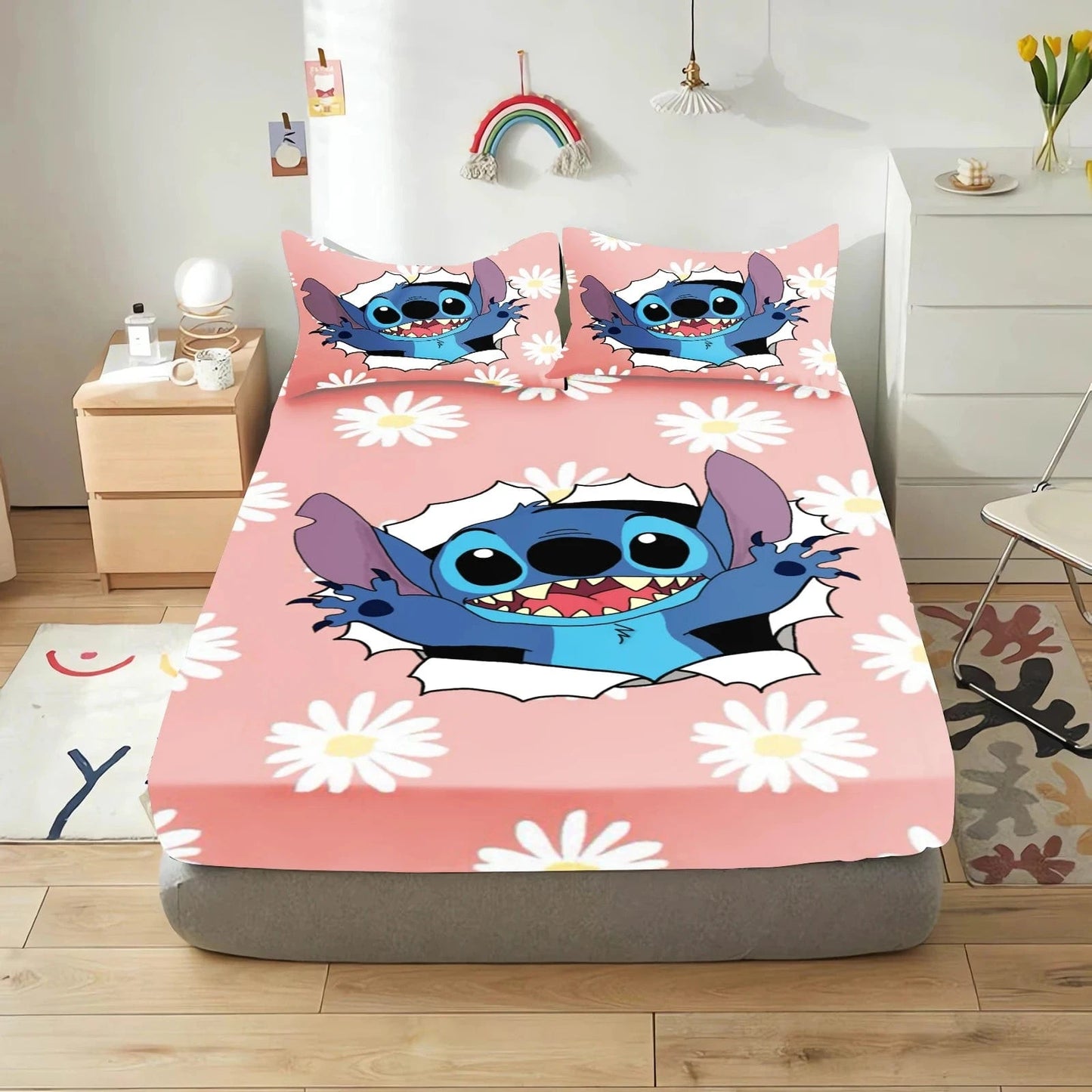 Canvanation 9 / 120x200x30cm Housse De Drap - Stitch 3-Pieces