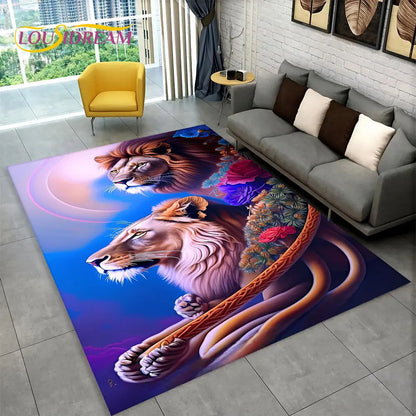 Tapis De Chambre - Dream Lion Animal 3D