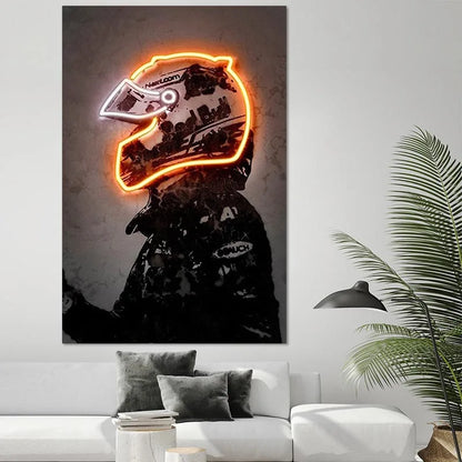 Affiche Casque De Moto Neon