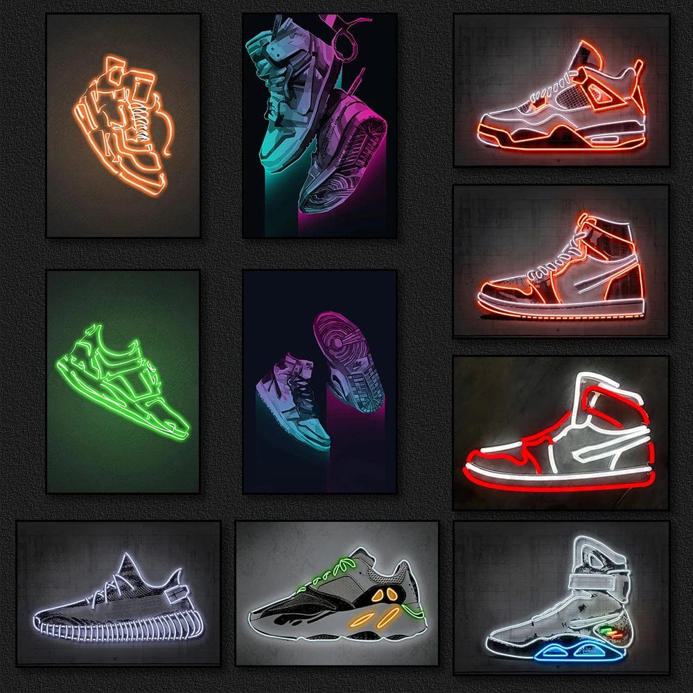 Affiche Chambre Sneaker Jordan Neon