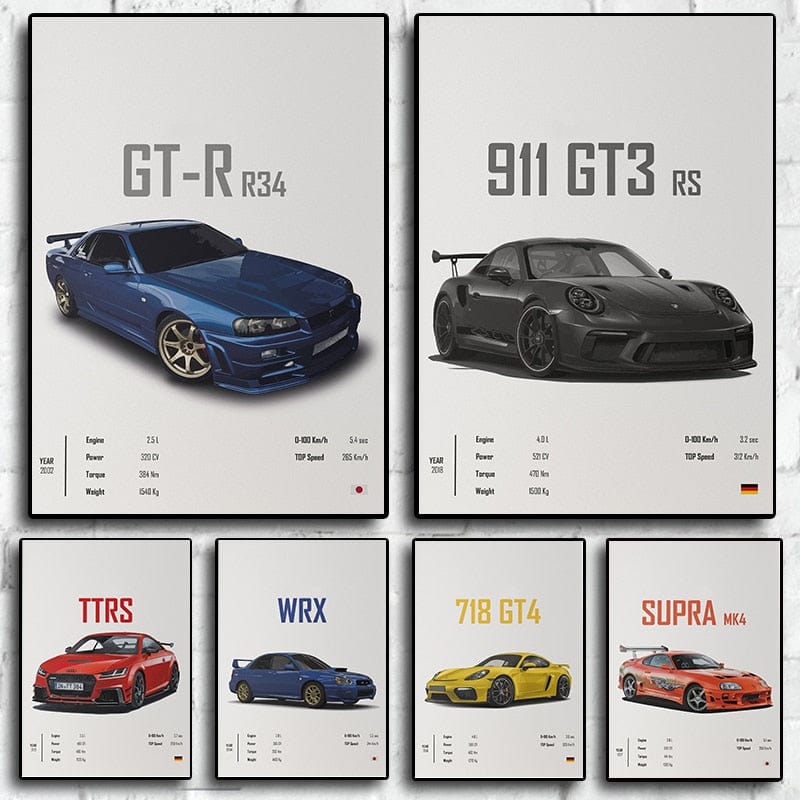 Affiche Voiture 911 GTR 718 Canvanation