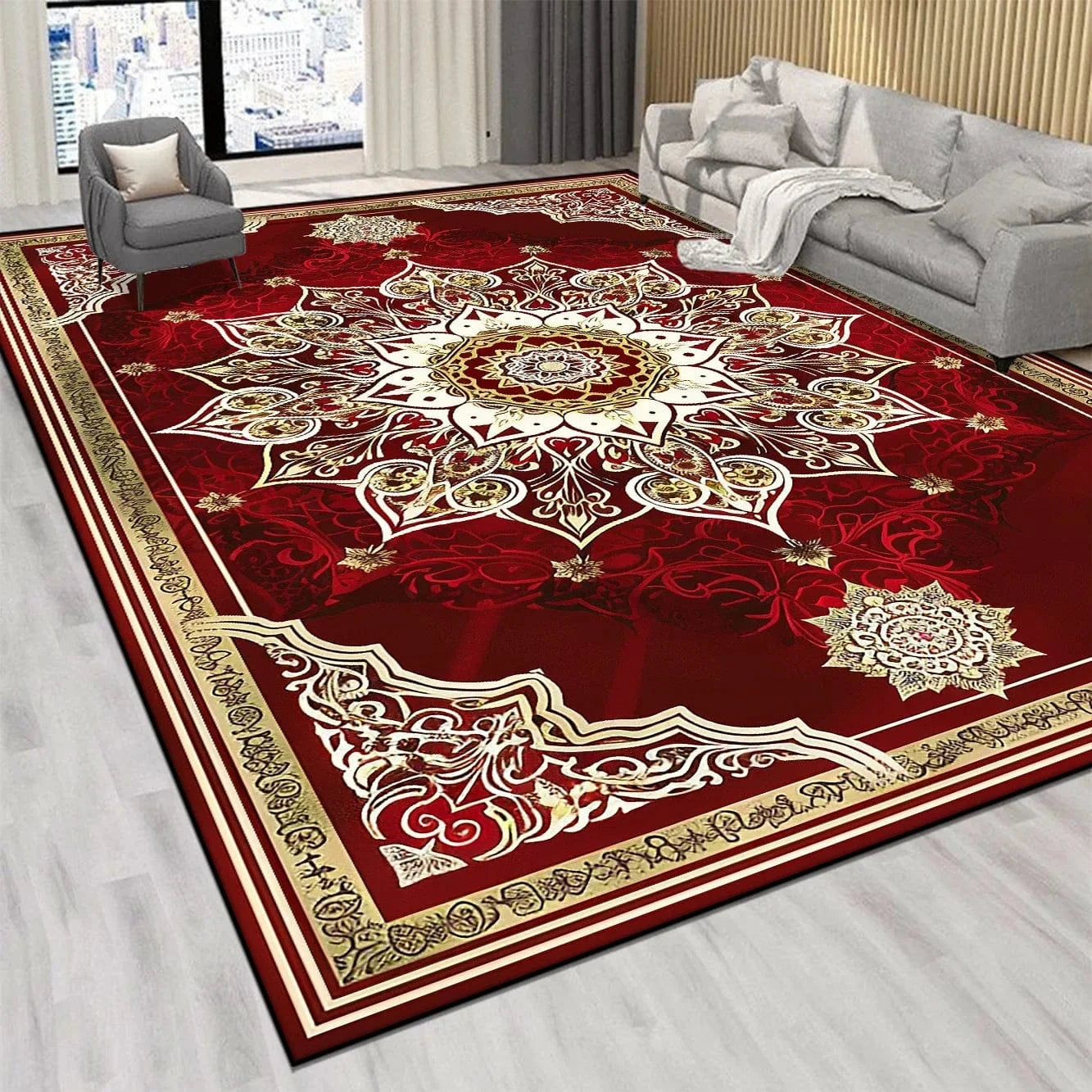 Canvanation Perse Rouge De Luxe / 140x200cm 55x78.7in Tapis De Salon - Perse Rouge De Luxe
