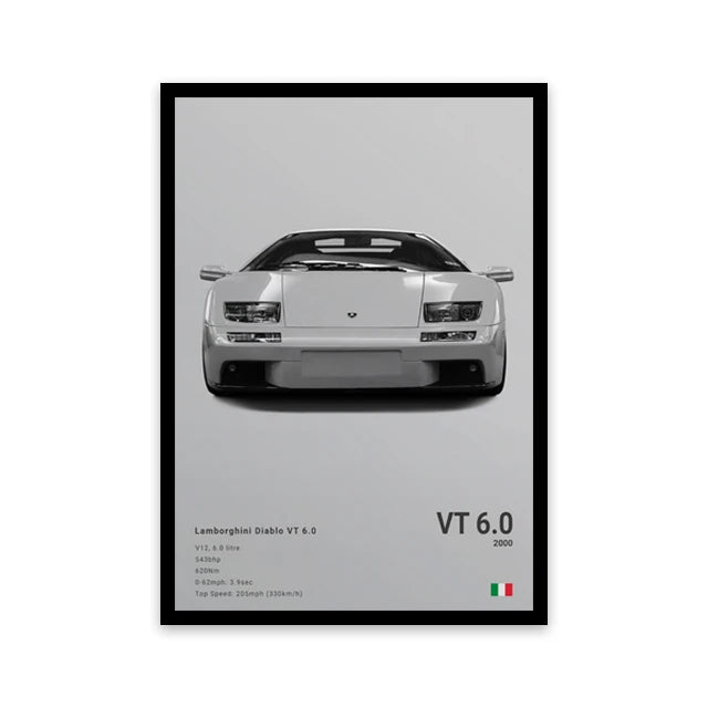 Affiche Voiture Sportif  R8 RS3 M3 M5