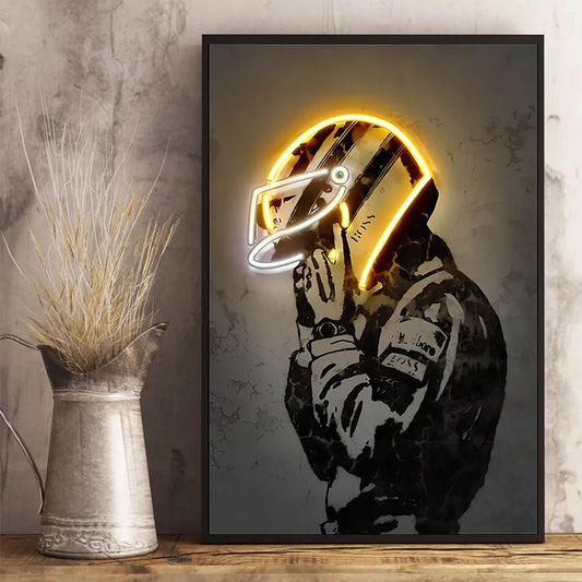 Affiche Casque De Moto Neon