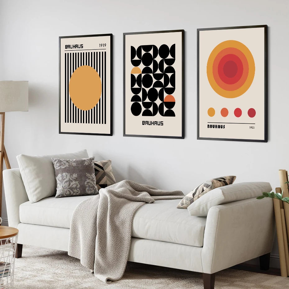 Affiche Art Abstrait Bauhaus Geometrique