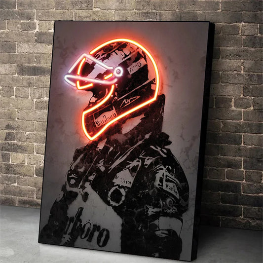 Affiche Casque De Moto Neon