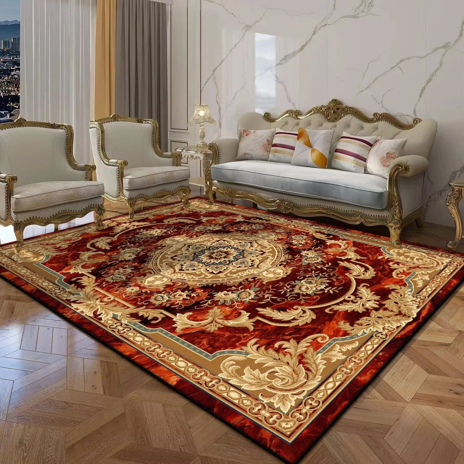 Canvanation Perse Rouge De Luxe / 100x160cm 39.4x63in Tapis De Salon - Perse Rouge De Luxe