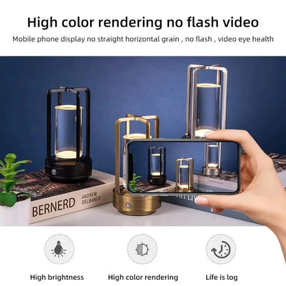 Canvanation Lampe de Chevet LED Cristal Moderne – Tactile, Rechargeable