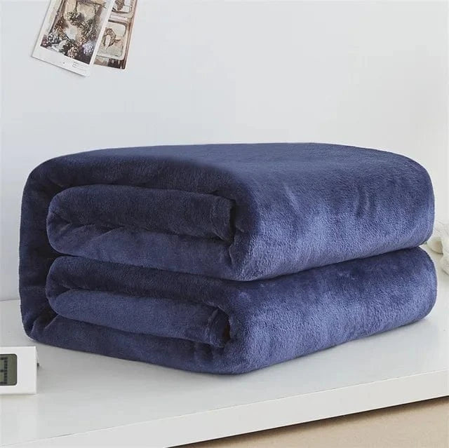Canvanation Bleu Foncé / 100x140cm 39x55inch Plaid Polaire Américain – Léger, Anti-Boulochage et Ultra-Doux pour Adultes