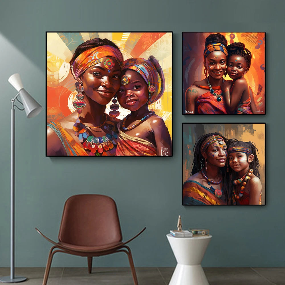 Affiche Femme Africaine Coloré